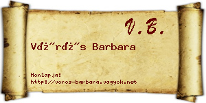 Vörös Barbara névjegykártya