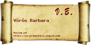 Vörös Barbara névjegykártya