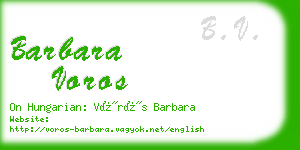 barbara voros business card
