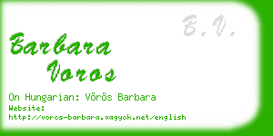 barbara voros business card